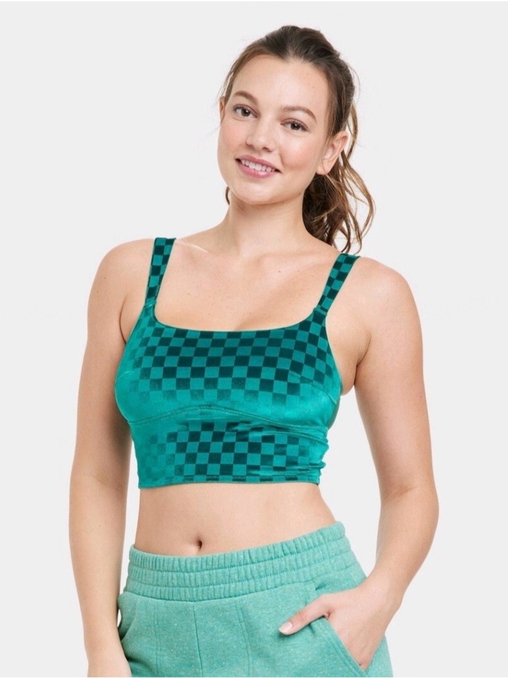 Close Green Checkered Velvet Brami